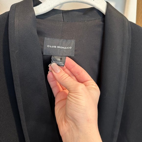 Club Monaco Woman's Tuxedo Black Blazer | Size 12 - Picture 7 of 7